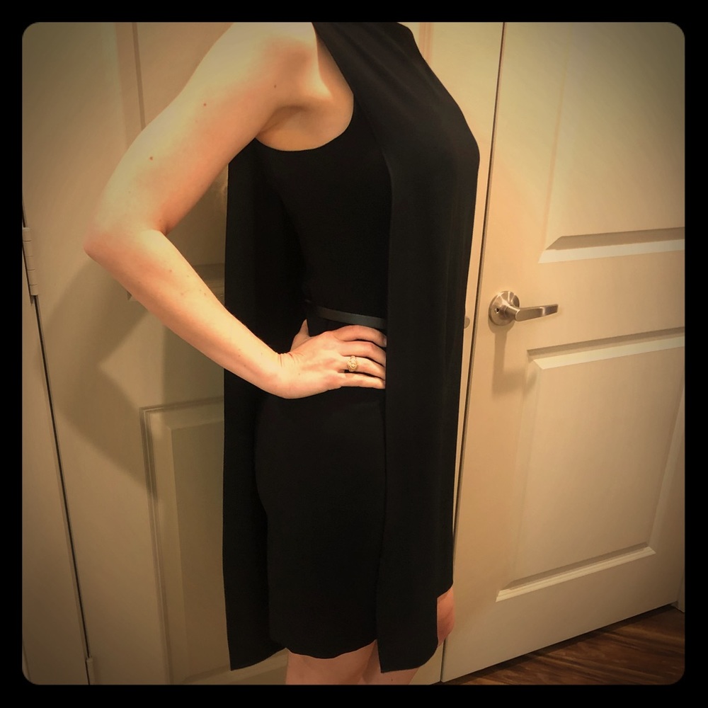 White House Black Market Black Cape  Dress